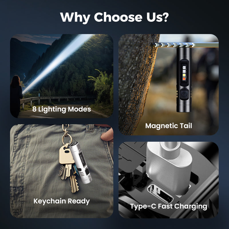 💥Multi-Functional Aluminum Alloy Mini Flashlight